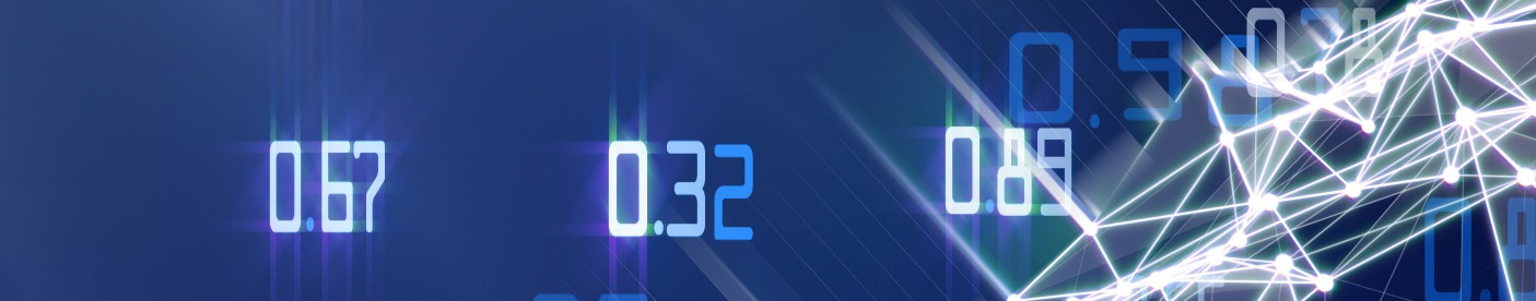 Abstract numbers and mesh on a blue background