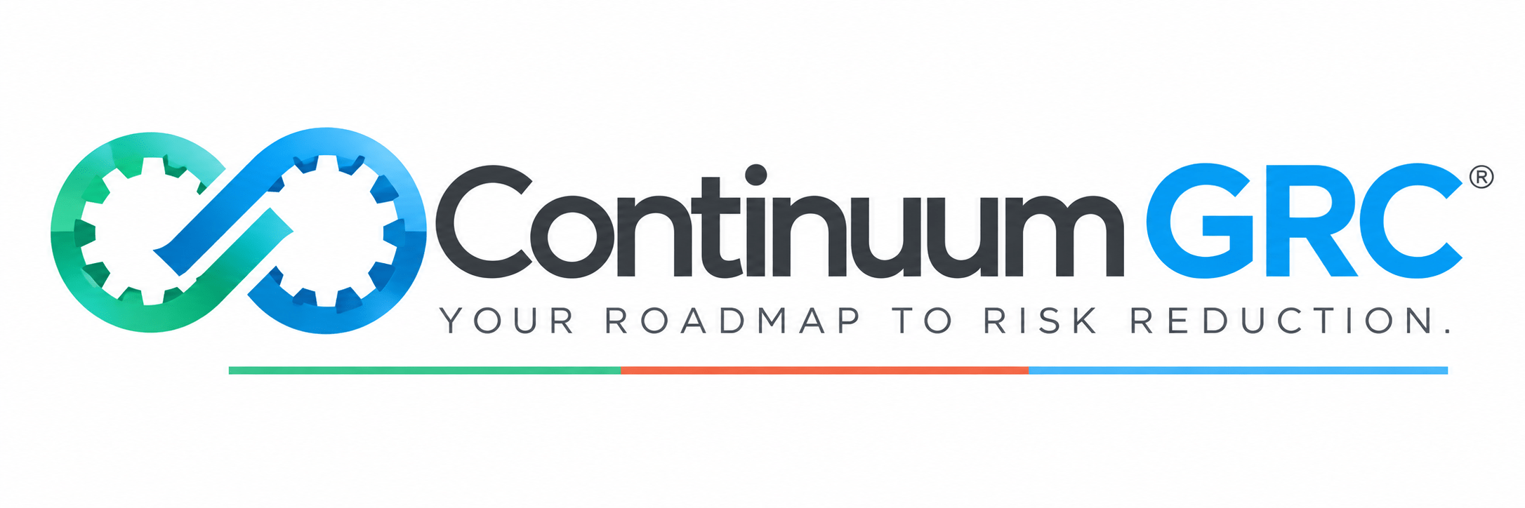 Continuum GRC infinity-gear logo with the tagline Your Roadmap to Risk Reduction.