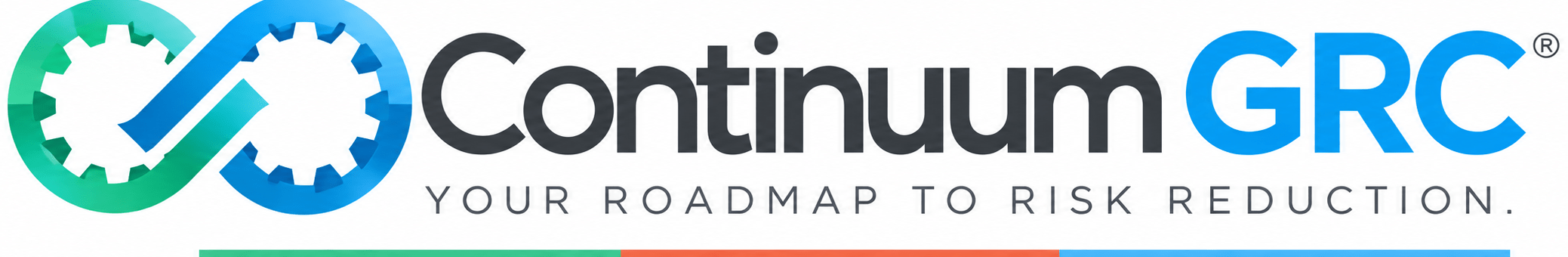 Continuum GRC logo featuring interlocking infinity-shaped gears in green and blue beside the Continuum GRC wordmark.
