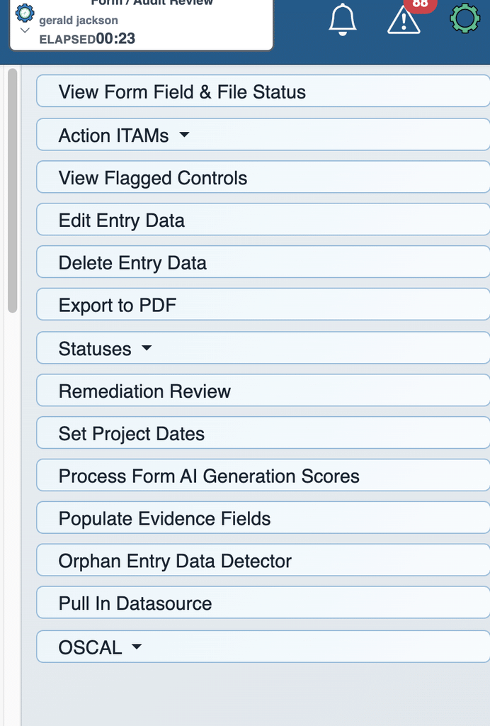 Continuum GRC Form Menu
